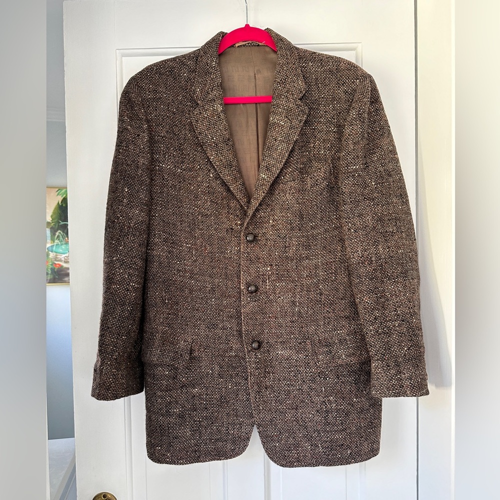 Kaiser Greenwich Village Vintage Three Button Hand Woven Irish Tweed Suit Jacket